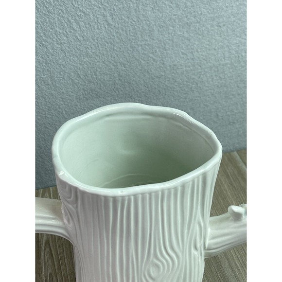 Vintage Sherry Olsen Vase Anthropologie Woodland Bark Tree Stump Butterfly 6” - Picture 4 of 11